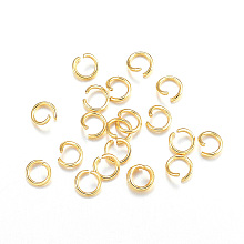 304 Stainless Steel Jump Rings, Open Jump Rings, Metal Connectors for DIY Jewelry Crafting and Keychain Accessories, Golden, 22 Gauge, 4x0.6mm, Inner Diameter: 3mm