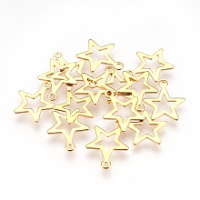 Honeyhandy 304 Stainless Steel Pendants, Star, Golden, 14.5x12.5x0.6mm, Hole: 1.2mm