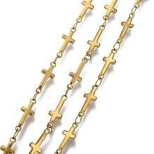 Honeyhandy 3.28 Feet 304 Stainless Steel Chains, Soldered, Cross Link Chains, Golden, 13.5x5x1.2mm