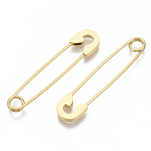 Honeyhandy 201 Stainless Steel Safety Pins, Golden, 39x8x1.5mm, Pin: 1mm