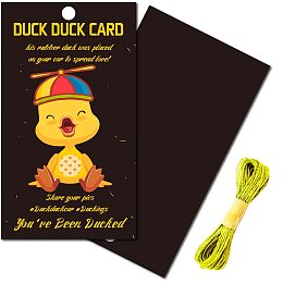 CREATCABIN 50Pcs You've Been Ducked Cards Duck Tags Card Ducking Game DIY Jeep Duck Card with Hole and Twine for Rubber Ducks Jeeps Car Decor 3.5 x 2 Inch-Duck Duck Card（Black