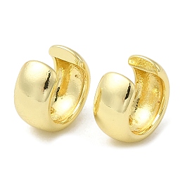 Honeyhandy Rack Plating Brass Plain Band Cuff Earrings for Women, Cadmium Free & Lead Free, Real 18K Gold Plated, 11x12x6mm