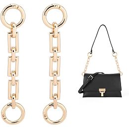 UNICRAFTALE 2Pcs Bag Extender Chains Alloy Purse Chain Strap 12cm Golden Crossbody Shoulder Bag Strap Extender Chains with Connector Ring for Bag Straps Replacement Accessories