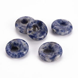 Honeyhandy Natural Blue Spot Jasper Pendants, Donut/Pi Disc, 17.5~18.5x5.5mm, Hole: 5.5mm