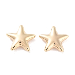 Honeyhandy Brass Pendants, Star Charms, Real 18K Gold Plated, 17x18x5mm, Hole: 3mm