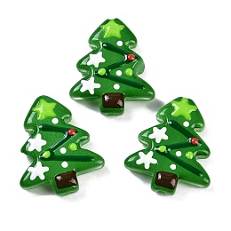 Christmas Theme Handmade Lampwork Beads, Christmas Trees, Sea Green, 25~26.5x18.5~22.5x6.5~7.5mm, Hole: 1.6~1.8mm