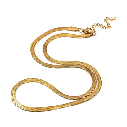 Honeyhandy 304 Stainless Steel Herringbone Chain Necklaces, Golden, 17.72~18.50 inch(45~47cm)