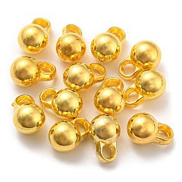 Alloy Pendants, Round Charm, Golden, 12x8mm, Hole: 3mm