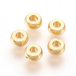 Honeyhandy 304 Stainless Steel Spacer Beads, Flat Round, Real 18k Gold Plated, 4x2mm, Hole: 1.6mm