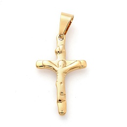 Honeyhandy 304 Stainless Steel Pendants, For Easter, Crucifix Cross, Golden, 32x19x3mm, Hole: 7x4mm