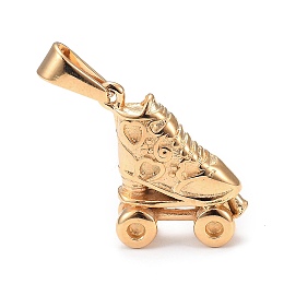 Honeyhandy 304 Stainless Steel Pendants, Roller Skate, Golden, 19x14.5x6.5mm, Hole: 7.5x3.5mm