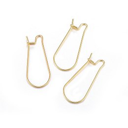 Honeyhandy 304 Stainless Steel Hoop Earrings, Golden, 21 Gauge, 25x11x0.7mm