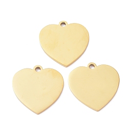 Honeyhandy Ion Plating(IP) 304 Stainless Steel Pendants, Stamping Blank Tag, Heart, Golden, 21x20x1.5mm, Hole: 2mm