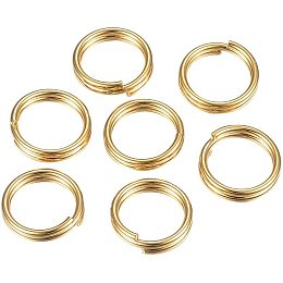 UNICRAFTALE 20pcs Stainless Steel Split Rings Double Loop Jump Ring Golden Key Ring for Bracelets Necklaces Jewelry Making