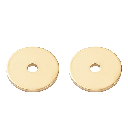 BENECREAT 500Pcs Brass Spacer Beads, Long-Lasting Plated, Disc, Real 18K Gold Plated, 6x0.5mm, Hole: 1mm