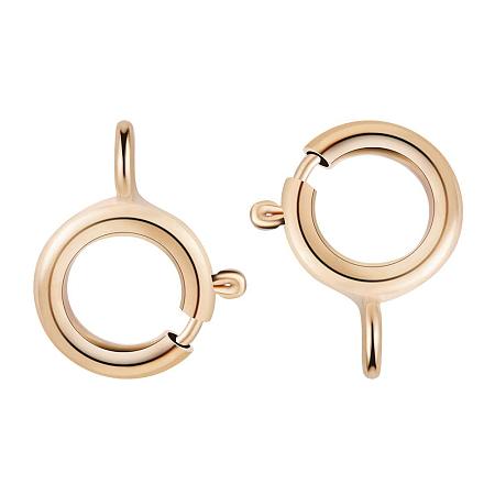 BENECREAT 20 PCS 14K Gold Filled Spring Ring Clasps for Necklace & Bracelet DIY Making (8mm x 6mm x 1mm)