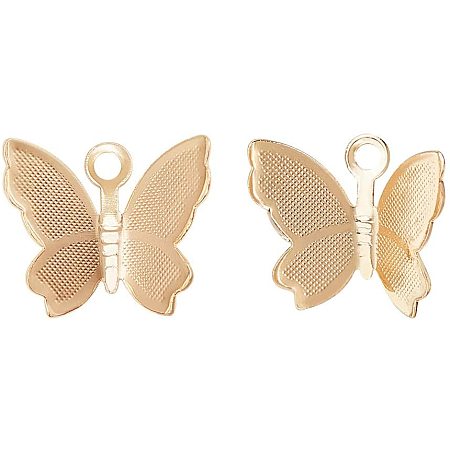 BENECREAT 30 Packs 18K Gold Plated Butterfly Charms Pendants for DIY Necklace Bracelet Earring Jewelry Making Crafts, 10.5x12mm