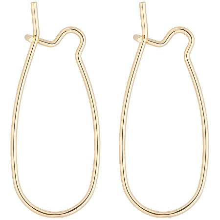 BENECREAT 30PCS 18K Gold Plated Kidney Earring Hooks Kidney Ear Wires for DIY Jewelry Making