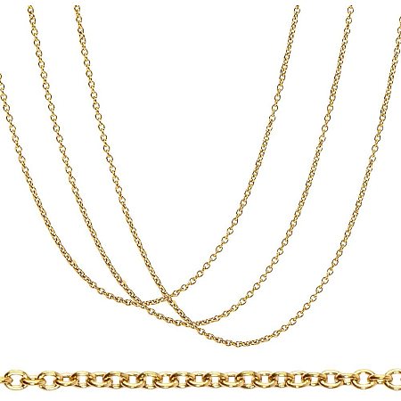 BENECREAT 20 Strands 18 Inches 304 Stainless Steel Link Cable Chains 1.5mm Gold Necklace Chains with Spring Clasps and Clear Plastic Box for Jewelry Making