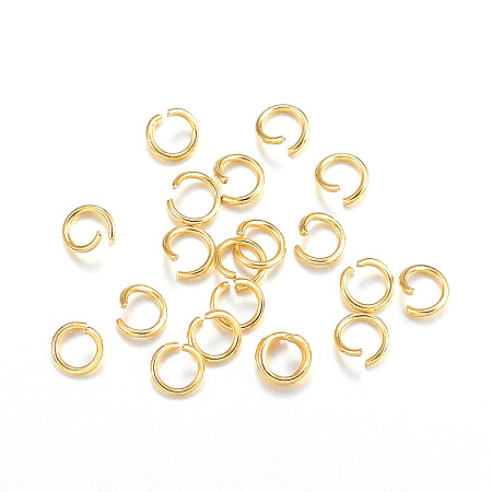 304 Stainless Steel Jump Rings, Open Jump Rings, Metal Connectors for DIY Jewelry Crafting and Keychain Accessories, Golden, 22 Gauge, 4x0.6mm, Inner Diameter: 3mm