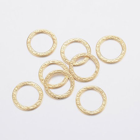 Honeyhandy 304 Stainless Steel Linking Rings, Bumpy, Golden, 15x0.8mm, Hole: 11mm
