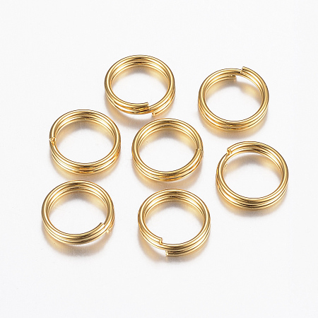 Honeyhandy 304 Stainless Steel Split Rings, Double Loops Jump Rings, Golden, 8x1.5mm, Inner Diameter: 6.5mm, Single Wire: 0.75mm