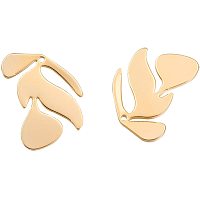 BENECREAT 30pcs 18K Gold Plated Brass Leaf Charms Pendants for DIY Necklace Bracelet Earring Jewelry Making Crafts, 21x17mm
