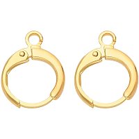 BENECREAT 40PCS 18K Gold Plated Round Hoop Earrings Spring Hoop Earring for DIY Jewelry Making