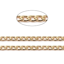 Honeyhandy Brass Curb Chains, Cuban Link Chains, Chunky Chains, Soldered, Long-Lasting Plated, with Spool, Real 18K Gold Plated, 9x6x1.5mm, about 16.4 Feet(5m)/roll