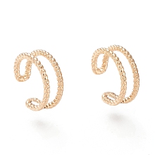 Honeyhandy Brass Cuff Earrings, Golden, 11x10.5x4.5mm, Inner Diameter: 7.5mm