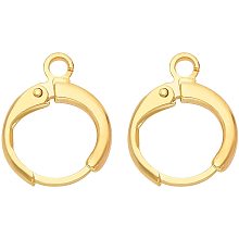 BENECREAT 40PCS 18K Gold Plated Round Hoop Earrings Spring Hoop Earring for DIY Jewelry Making