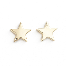 Honeyhandy Brass Slide Charms, Long-Lasting Plated, Star, Real 18K Gold Plated, 9x9.5x3mm, Hole: 1.5mm