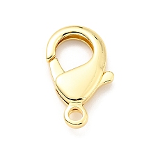 Honeyhandy Brass Lobster Claw Clasps, Cadmium Free & Lead Free, Teardrop, Real 18K Gold Plated, 27x16x5mm