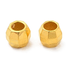 Honeyhandy Brass Spacer Beads, Faceted, Barrel, Golden, 3mm, Hole: 1.5mm