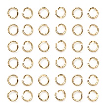 304 Stainless Steel Jump Rings, Open Jump Rings, Real 18K Gold Plated, 26 Gauge, 3x0.4mm