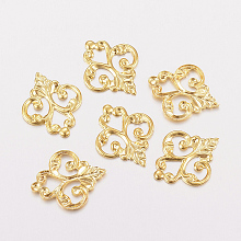 Honeyhandy 201 Stainless Steel Filigree Joiners Links, Flower, Golden, 15.5x13x1mm, Hole: 3x3.5mm