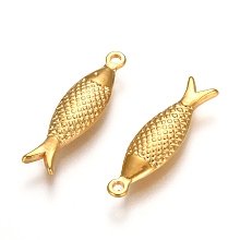 Honeyhandy 304 Stainless Steel Pendant, Fish, Golden, 21x6x2.5mm, Hole: 1.5mm