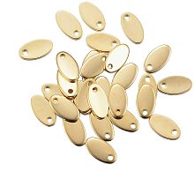 PandaHall Elite 100PCS 1mm Oval Stamping Blank Tags Golden Stainless Steel Blank Charms Oval Shape Pendants Charms for Chain Tab Bracelets Necklaces Jewelry Making