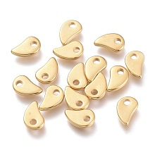 Honeyhandy 201 Stainless Steel Charms, Magatama, Golden, 5.5x3.5x1mm, Hole: 1mm