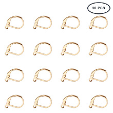 PandaHall Elite 30pcs 10x15mm Stainless Steel Lever Back Earrings Findings Earring Leverback Hoop Golden