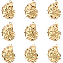 UNICRAFTALE 10pcs Golden Conch Shell Charm Pendants Stainless Steel Dangle Pendant Metal Hypoallergenic Snail Shell Charms for Jewelry Making 21x15mm