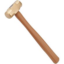 Pandahall Elite 1 Pound 30mm Brass Solid Brass Hammer with Wood Handle for Jewelry Craft Making Tools