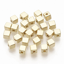 Honeyhandy CCB Plastic Beads, Cube, Golden, 4x4x4mm, Hole: 1.4mm