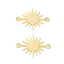 Honeyhandy Brass Connector Charms, Cadmium Free & Lead Free, Sun Links, Real 24K Gold Plated, 13x17.5x0.7mm, Hole: 1.2mm