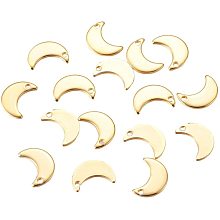 UNICRAFTALE 20pcs Golden Moon Pattern Pendants Stainless Steel Charms 1mm Small Hole Pendant Metal Material Charm for DIY Bracelet Necklace Jewelry Making Craft 10x7x1mm