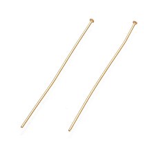 Honeyhandy 304 Stainless Steel Flat Head Pins, Golden, 50x1.7x0.7mm, 21 Gauge, Head: 2mm