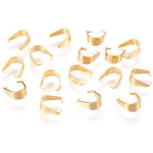 UNICRAFTALE 20pcs Stainless Steel Snap on Bails Golden Pinch Bails Pendant Bails Connectors Pushed Clasps for Jewelry Pendant Making,7x6.5x3mm Pin 0.5mm