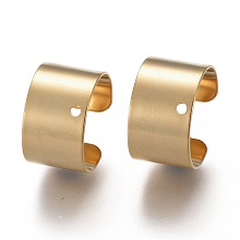 Honeyhandy 304 Stainless Steel Ear Cuff Findings, with Hole, Golden, 10x9x6mm, Hole: 0.9mm