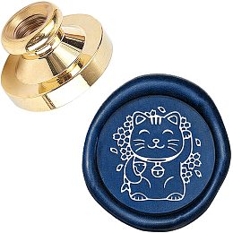 CRASPIRE Lucky Cat Wax Seal Stamp Head Replacement 25mm Vintage Sealing Wax Stamp Heads Only No Handle for Envelopes Cards Invitations Wedding Halloween Christmas Xmas Party