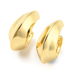 Honeyhandy Rack Plating Brass C Shape Cuff Earrings for Women, Lead Free & Cadmium Free, Long-Lasting Plated, Real 18K Gold Plated, 15x7x14mm